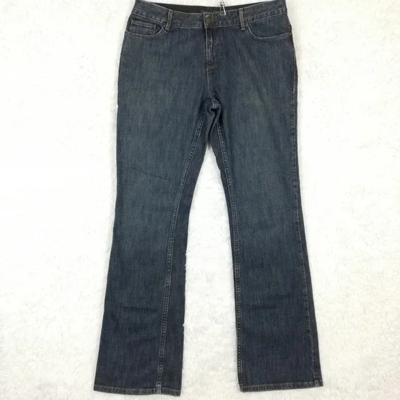 Simply Vera Vera Wang Womens Jeans Boot Cut Blue Denim Dark Wash Mid Rise 10 - Picture 1 of 10
